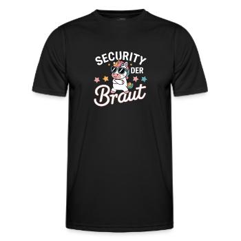 Security of the Bride Unicorn Bachelor Party Group Shirt - Men's Functional T-Shirt - black - Front - AI Model Male 178 dark (178cm)