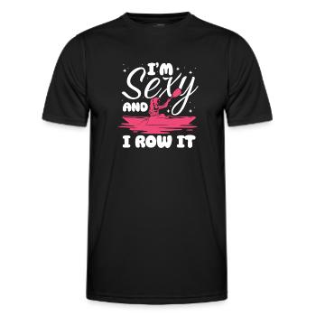 Je suis sexy et je le rame Design pour une femme kayak - T-shirt sport Homme - noir - Devant - AI Model Male 178 dark (178cm)