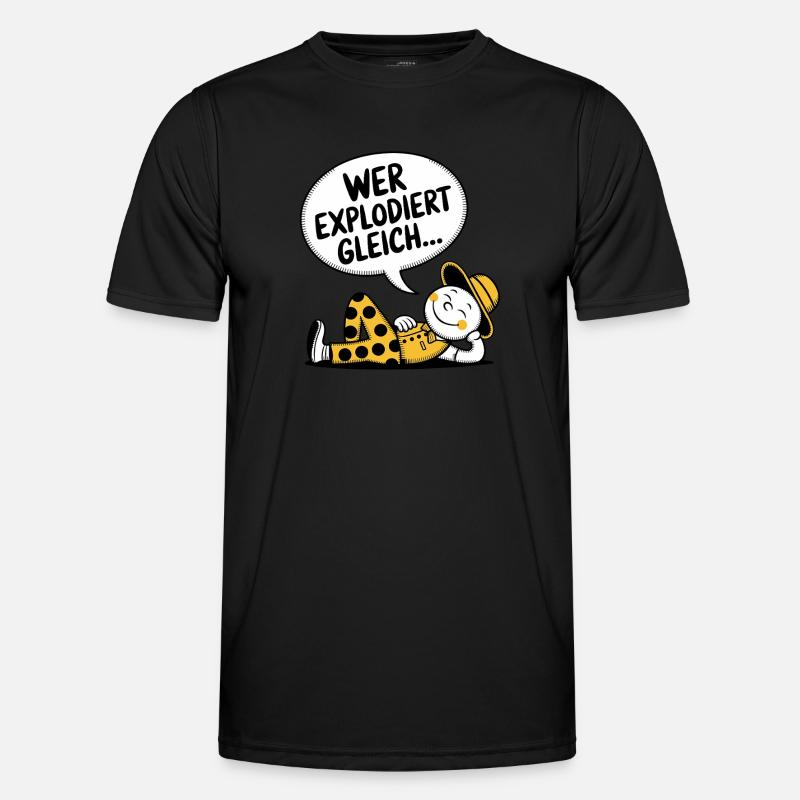WER EXPLODIERT GLEICH - Männer Funktions-T-Shirt - Schwarz