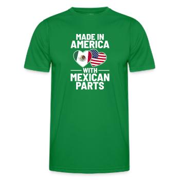Made In America With Mexican Parts USA Mexico - Men's Functional T-Shirt - kelly green - Front - AI Model Male 178 dark (178cm)