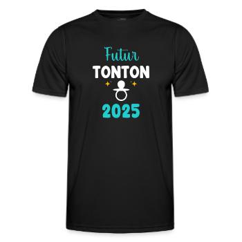 Zukünftiger Onkel 2025 Schnuller Ankündigung Schwangerschaft - Männer Funktions-T-Shirt - Schwarz - Vorne - AI Model Male 178 dark (178cm)