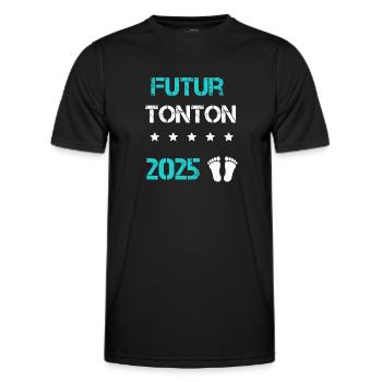 Ankündigung der Schwangerschaft des zukünftigen Onkels 2025 - Männer Funktions-T-Shirt - Schwarz - Vorne - AI Model Male 178 dark (178cm)