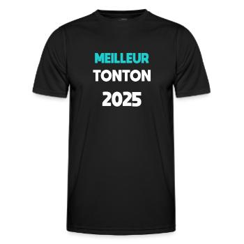 meilleur tonton 2025 cadeau annonce grossesse - T-shirt sport Homme - noir - Devant - AI Model Male 178 dark (178cm)