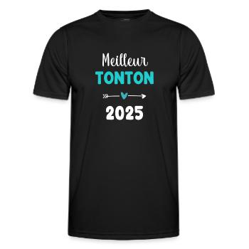 tonton meilleur 2025 cadeau annonce grossesse - T-shirt sport Homme - noir - Devant - AI Model Male 178 dark (178cm)