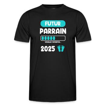 futur 2025 parrain cadeau annonce grossesse - T-shirt sport Homme - noir - Devant - AI Model Male 178 dark (178cm)