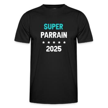 parrain 2025 super cadeau annonce grossesse - T-shirt sport Homme - noir - Devant - AI Model Male 178 dark (178cm)
