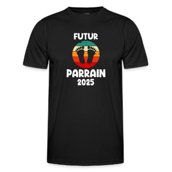 Futur parrain 2025 vintage annonce grossesse - T-shirt sport Homme - noir - Devant - AI Model Male 178 dark (178cm)