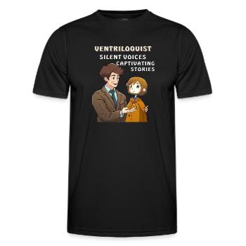 VENTRILOQUIST SILENT VOICES CAPTIVATING STORIES - Men's Functional T-Shirt - black - Front - AI Model Male 178 dark (178cm)