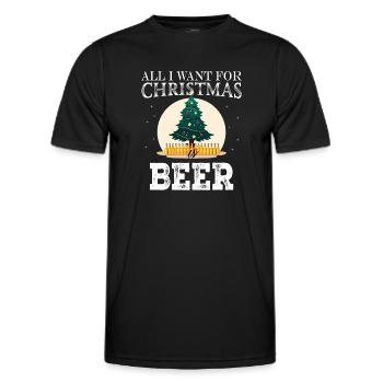 Bière de Noël Artboard 1 - T-shirt sport Homme - noir - Devant - AI Model Male 178 dark (178cm)