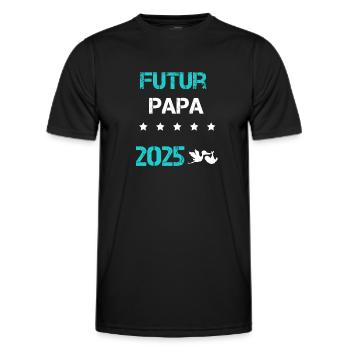 cigogne Futur papa 2025 annonce grossesse - T-shirt sport Homme - noir - Devant - AI Model Male 178 dark (178cm)
