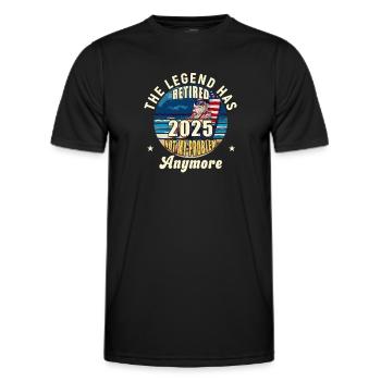Rentner 2025 Pension Ruhestand Rente USA Flagge - Männer Funktions-T-Shirt - Schwarz - Vorne - AI Model Male 178 dark (178cm)