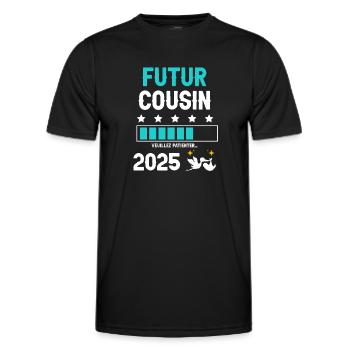 Künftiger Storch Cousin 2025 Schwangerschaftsbekanntgabe - Männer Funktions-T-Shirt - Schwarz - Vorne - AI Model Male 178 dark (178cm)
