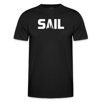 Voile nautique Voilier Capitaine Ponton Dériveur - T-shirt sport Homme - noir - Devant - AI Model Male 178 dark (178cm)