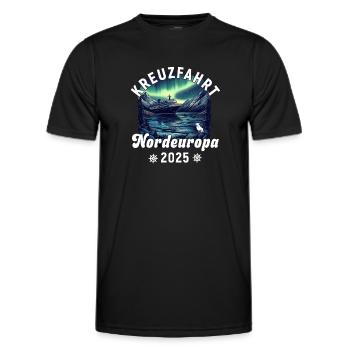 Kreuzfahrt Nordeuropa 2025 - Männer Funktions-T-Shirt - Schwarz - Vorne - AI Model Male 178 dark (178cm)