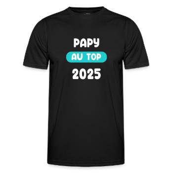 au top 2025 papy cadeau annonce grossesse - T-shirt sport Homme - noir - Devant - AI Model Male 178 dark (178cm)