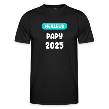 meilleur 2025 papy cadeau annonce grossesse - T-shirt sport Homme - noir - Devant - AI Model Male 178 dark (178cm)