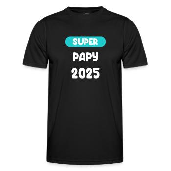 super 2025 papy cadeau annonce grossesse - T-shirt sport Homme - noir - Devant - AI Model Male 178 dark (178cm)