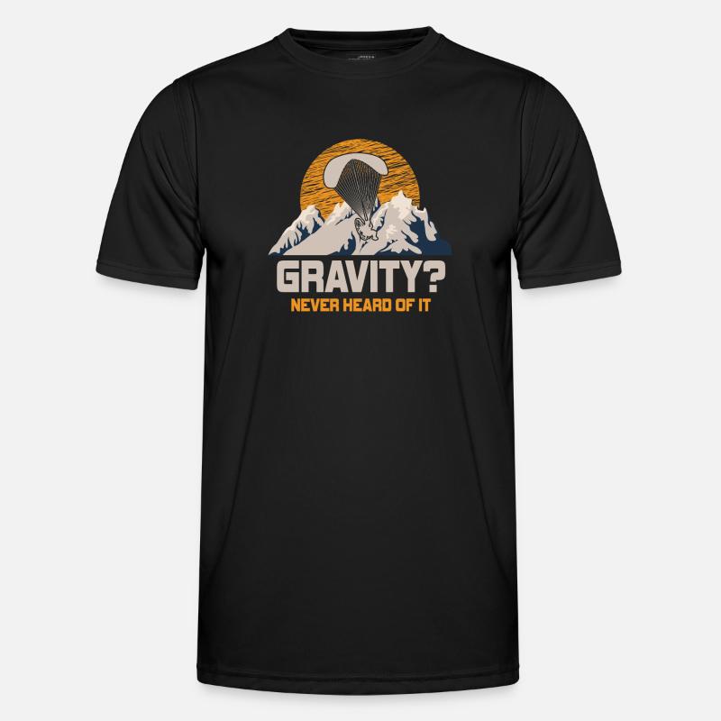 Hilarious Paramotor Gravity Meme - Men's Functional T-Shirt - black