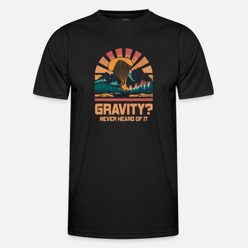 Hilarious Paramotor Gravity Meme - Men's Functional T-Shirt - black