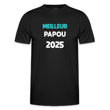 meilleur papou 2025 cadeau annonce grossesse - T-shirt sport Homme - noir - Devant - AI Model Male 178 dark (178cm)