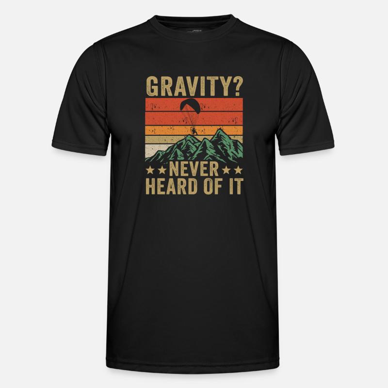Hilarious Paramotor Gravity Meme - Men's Functional T-Shirt - black