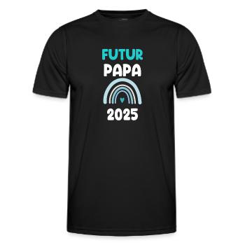 2025 papa futur cadeau annonce grossesse - T-shirt sport Homme - noir - Devant - AI Model Male 178 dark (178cm)