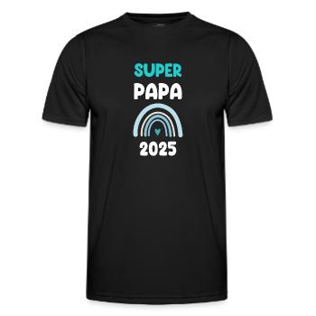 2025 papa super cadeau annonce grossesse - T-shirt sport Homme - noir - Devant - AI Model Male 178 dark (178cm)