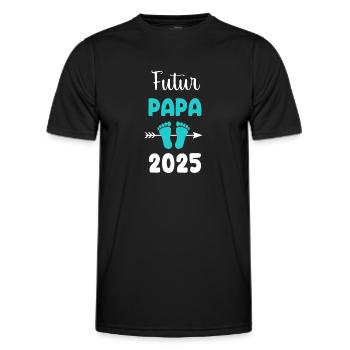 papa futur 2025 cadeau annonce grossesse - T-shirt sport Homme - noir - Devant - AI Model Male 178 dark (178cm)