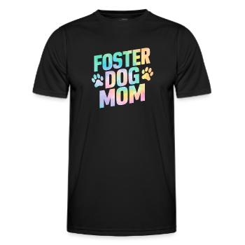 Foster Dog Mom Tie Dye Animal Rescue Foster Care - Men's Functional T-Shirt - black - Front - AI Model Male 178 dark (178cm)