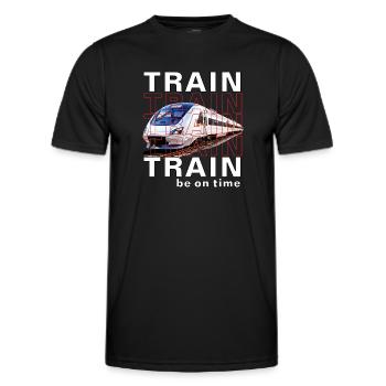 ZUG TRAIN be on time - Men's Functional T-Shirt - black - Front - AI Model Male 178 dark (178cm)
