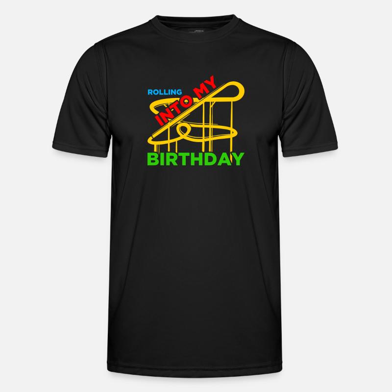Rolling into Freizeitpark Rollercoaster Achterbahn - Männer Funktions-T-Shirt - Schwarz