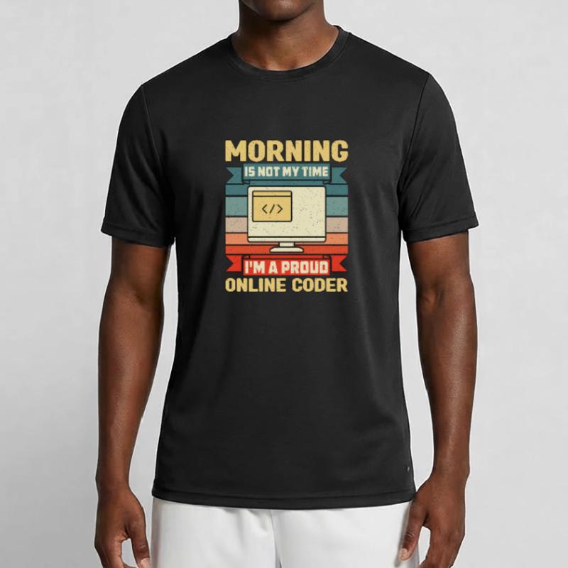 Online Coder Morning Is Not My Time Programmer Men's Functional T-Shirt