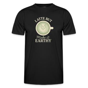 Matcha Aesthetic Latte Soft Girl Tea Over Coffee - Men's Functional T-Shirt - black - Front - AI Model Male 178 dark (178cm)