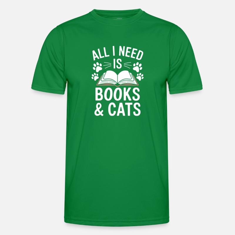 Buch lesen Katze Design Kätzchen Spruch Männer Funktions-T-Shirt