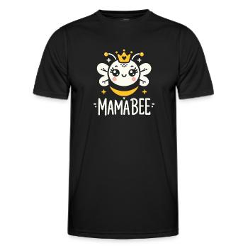 Mama Bee - Männer Funktions-T-Shirt - Schwarz - Vorne - AI Model Male 178 dark (178cm)