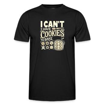 Ich kann nicht, ich muss Kekse backen - Männer Funktions-T-Shirt - Schwarz - Vorne - AI Model Male 178 dark (178cm)