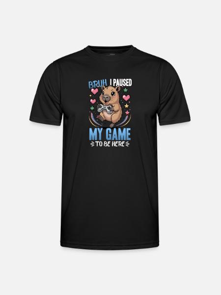 Capybara Gamer Gaming - Men's Functional T-Shirt - black