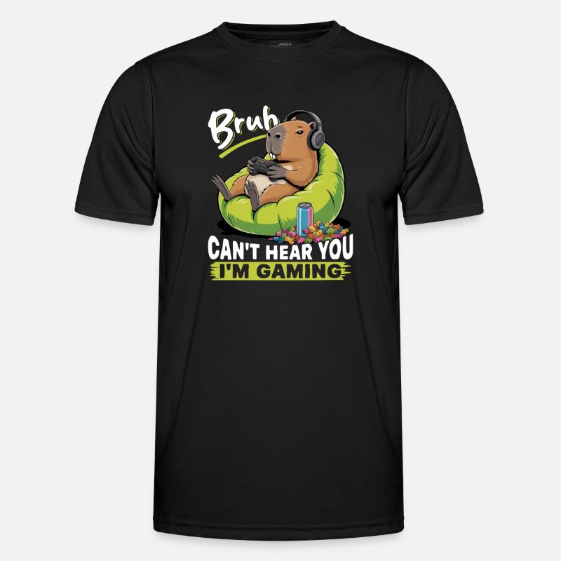 Capybara Gamer Gaming - Men's Functional T-Shirt - black