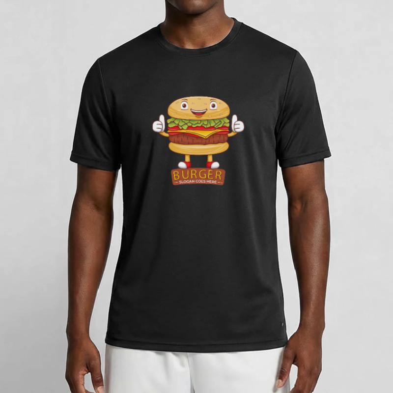 Mignon burger dessin animé art T-shirt sport Homme