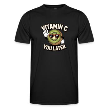 Drôle de kiwi Vitamine C Fruit - T-shirt sport Homme - noir - Devant - AI Model Male 178 dark (178cm)