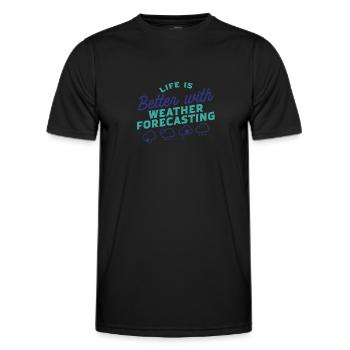 Meteorologe Wettervorhersager - Männer Funktions-T-Shirt - Schwarz - Vorne - AI Model Male 178 dark (178cm)