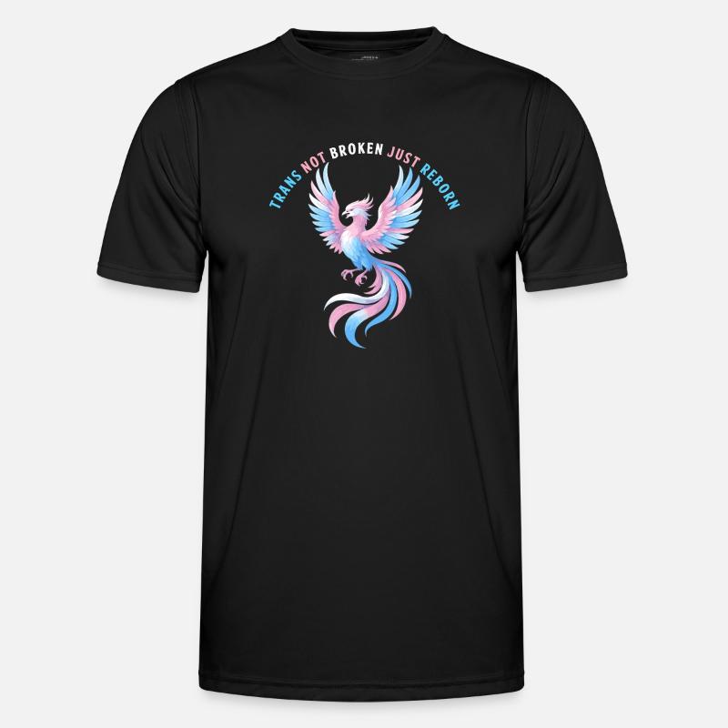 Trans Phoenix – Not Broken, Reborn - Men's Functional T-Shirt - black