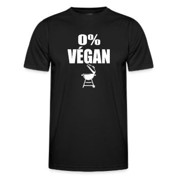 barbecue 0% végan humour bbq drôle - T-shirt sport Homme - noir - Devant - AI Model Male 178 dark (178cm)