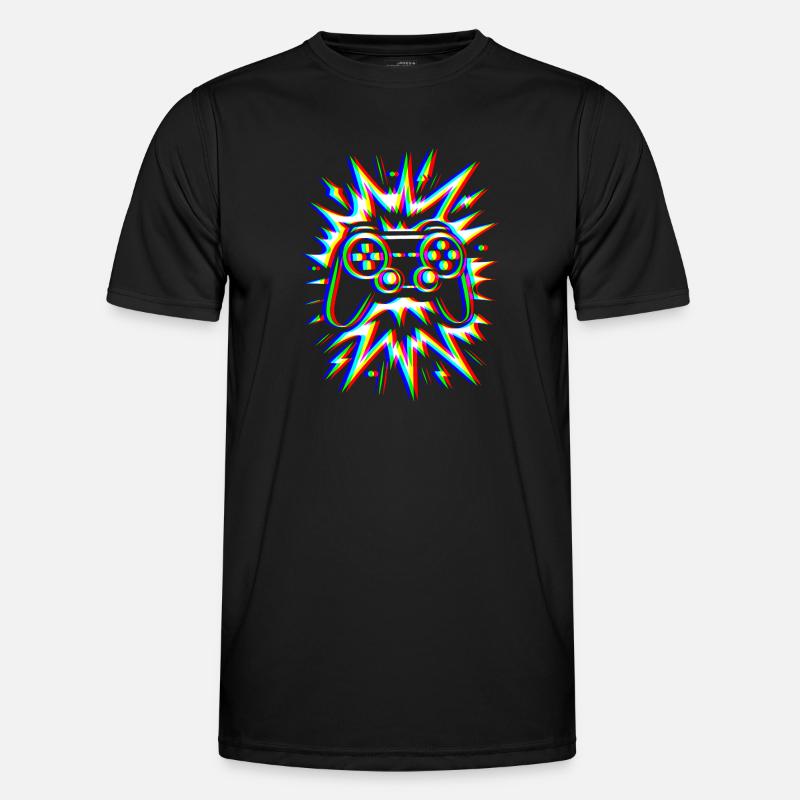 Glitch Controller – Gaming Explosion Men's Functional T-Shirt