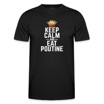Keep Calm and Eat Poutine Canadian Quebec Poutine - Men's Functional T-Shirt - black - Front - AI Model Male 178 dark (178cm)