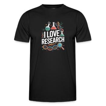 J’aime la recherche Science Passionné d’ADN Design - T-shirt sport Homme - noir - Devant - AI Model Male 178 dark (178cm)