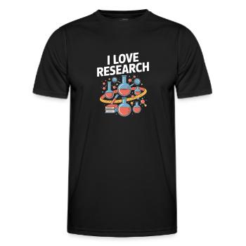 J’aime la recherche Passionné de sciences Chimie - T-shirt sport Homme - noir - Devant - AI Model Male 178 dark (178cm)