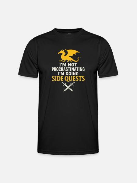 SideQuests Dragon Gamer Kläder - Funktions-T-shirt herr - svart