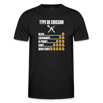barbecue humour bière apéro bbq cuisson - T-shirt sport Homme - noir - Devant - AI Model Male 178 dark (178cm)