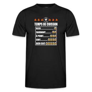 barbecue humour cuisson apéro bière bbq - T-shirt sport Homme - noir - Devant - AI Model Male 178 dark (178cm)